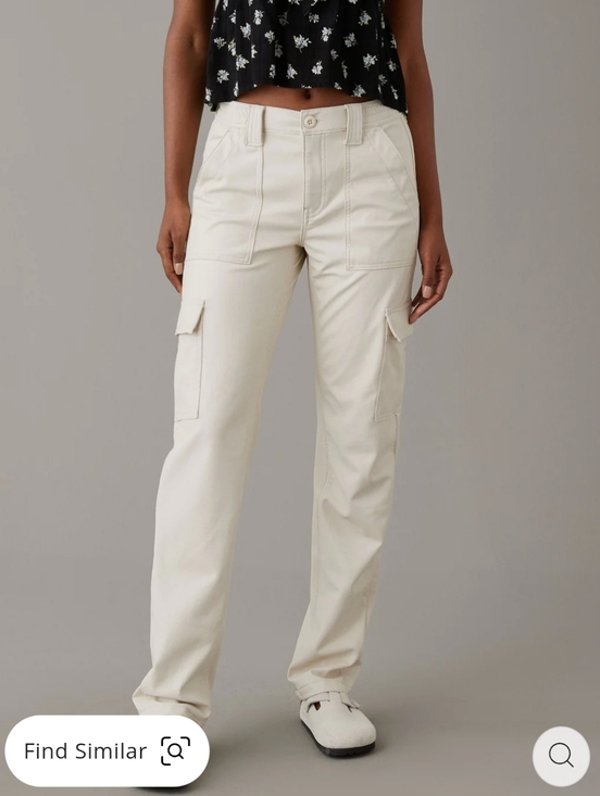 American Eagle Outfitters Pants - American Eagle Stretch High Waisted Vegan Leather Straight Cargo Pants Size 18